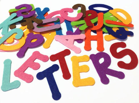 Felt Letters, 2 Alphabets - 52 Pieces, Die Cut Capital Letters for Crafting, Sewing, Flannel Boards and Educational Activities