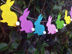Easter Bunny Rabbit Garland Decoration, Easter Felt Banner, Handmade Bunting for Spring, Easter Decoration & Photo Prop