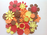 Autumn Decorations, 50 Self-Adhesive EVA Foam Shapes, Flowers and Leaves Die Cuts for Card Making, Scrapbooking, Kids Crafts & Decorations