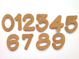 Self-adhesive Cork Numbers Set, Cork Die Cuts, Number Stickers, Number Shapes for Crafting, School Projects & Scrapbooking Appliques