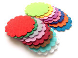 Scalloped Circles, Felt Die Cuts, Applique Circles for Sewing and Craft Projects, 1.8 Inches