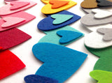Heart Die Cuts, Felt Hearts, Heart Shapes for Applique, Sewing and Craft Projects, Different Sizes and Vibrant Colors