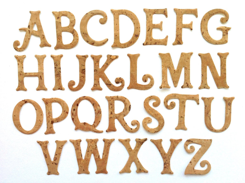 Alphabet Stickers, Alphabet Letter Sets, Self-adhesive Cork Die Cuts,  Capital Letters Cut Outs, Self-adhesive Cork Applique, Sticker Letters 