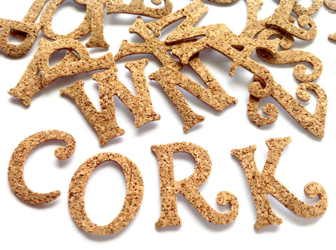 Self-Adhesive Cork Letters, Sticker Alphabet, Cork Die Cut Letters, Sticker Letters for Scrapbooking and Crafts Projects, Die Cut Cork Alphabet, Self-adhesive Letters