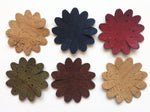 Cork Fabric Applique, Flower Die Cut for Sewing and Creative Projects, Beautiful Colours