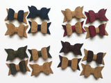 Cork Fabric Bow, Fully Assembled Bow Applique for Bags, Jewelry Making & Other Sewing Projects
