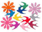 Felt Bird Die Cuts, Bird Applique for Sewing and Craft Projects