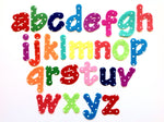 2 Inch Polka Dot Felt Letters, Die Cut Alphabets, Lowercase Applique Letters