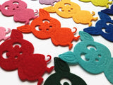 Felt Pig Die Cut, Cute Pig Applique for Sewing and Craft Projects in Vibrant Colors, Pack of 10