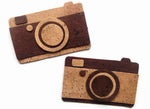 Photo Camera Die Cut, Fully Assembled Cork Fabric Camera Applique for Craft & Sewing Projects