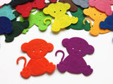 Felt Monkey Die Cut, Cute Monkey Shape Applique for Sewing and Craft Projects in Vibrant Colors (Pack of 10)