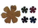 Cork Fabric Flower Die Cut, Sew on Flower Applique for Needle craft and Sewing Projects, Two Sizes & 5 Colours Available
