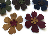 Cork Fabric Flower Die Cut, Sew on Flower Applique for Needle craft and Sewing Projects, Two Sizes & 5 Colours Available
