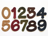 Cork Fabric Sew On Numbers, Cork Die Cut Applique Numbers for DIY & Other Craft Projects