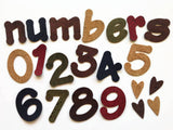 Set of 10 Cork Fabric Numbers, Cork Die Cut Applique Numbers for DIY & Other Craft Projects