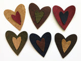 Sew On Heart Shape, Cork Fabric Heart Die Cut, Applique for Sewing and Craft Projects, Different Sizes Available