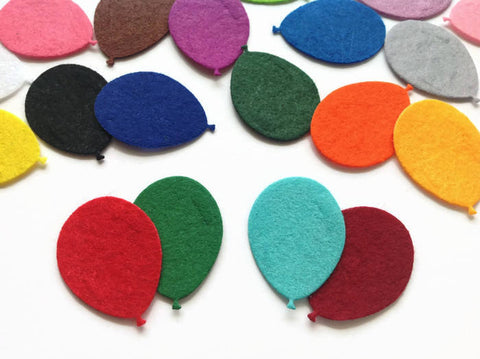 Felt Balloon Die Cuts, Colourful Party Balloons for Sewing and Craft Projects
