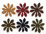 Cork Fabric Decoration, Flower Die Cut, Applique for Sewing & Crafting Needs, Pack of 5