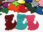 Felt Dog Die Cut, Dog Shape Applique for Sewing and Craft Projects in Vibrant Colors