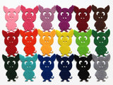 Felt Pig Die Cut, Cute Pig Applique for Sewing and Craft Projects in Vibrant Colors, Pack of 10