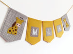 Personalised Felt Name Banner, Handmade Giraffe Garland, Kids Room Decor, Nursery Banner