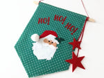 Santa Claus Felt Banner, Handmade Christmas Decoration, Santa Sign, Xmas Home Decor, Christmas Party Banner