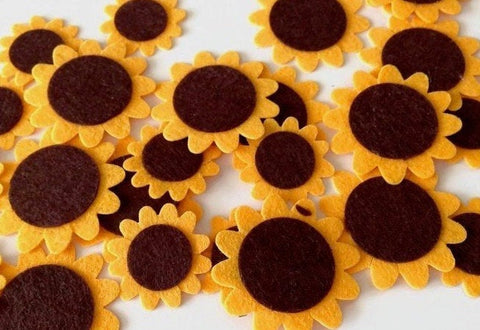 Felt Sunflowers, Die Cut Flowers for Scrapbooking, Quiet Books, Decorations and Craft Projects