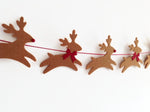 Rudolph Reindeer Garland, Felt Christmas Bunting, Christmas Party Decor, Festive Banner