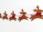Rudolph Reindeer Garland, Felt Christmas Bunting, Christmas Party Decor, Festive Banner