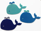 Felt Whale, Large Whale Die Cut, Nautical & Sea Themed Decorations, Whale for Sewing and Craft Projects in Vibrant Colors